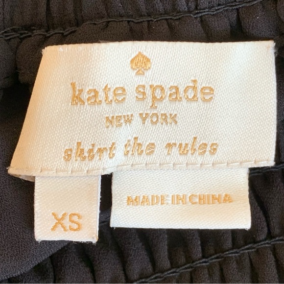 KATE SPADE HYDRANGEA SILK CHIFFON SKIRT, BLACK W/ FLOWERS WOMEN’S SIZE XS - Picture 5 of 5